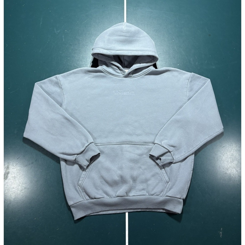 Comfrt Signature Hoodie Sweatshirt Women's Large Blue Soft Heavy Pullover
